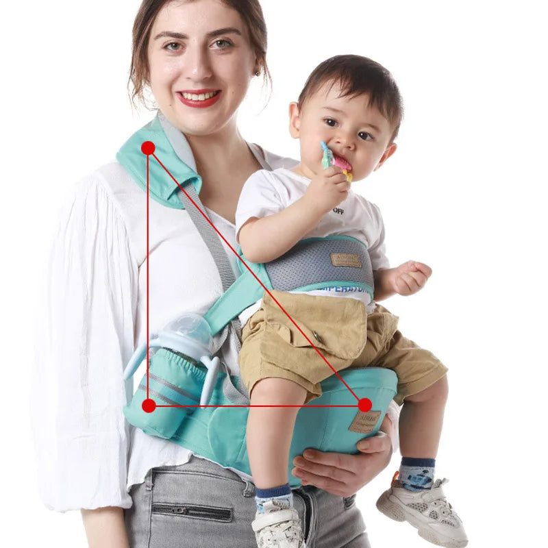 Aininomii: Ergonomic Baby Carrier with Waist Stool & Support