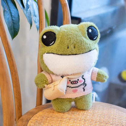 Swoakie: Adorable Frog Plush in Cozy Sweater Designs