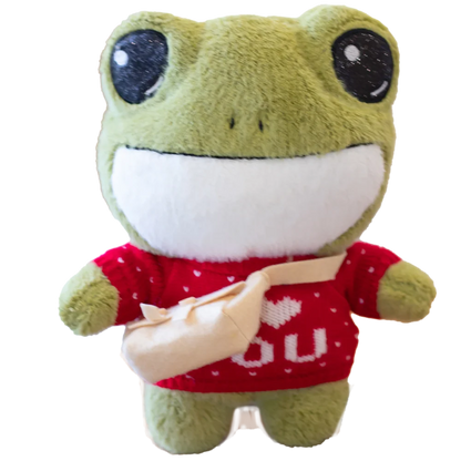 Swoakie: Adorable Frog Plush in Cozy Sweater Designs