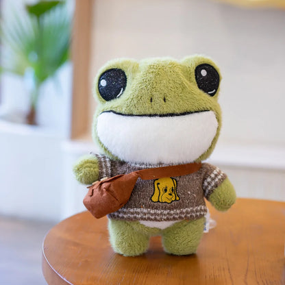 Swoakie: Adorable Frog Plush in Cozy Sweater Designs