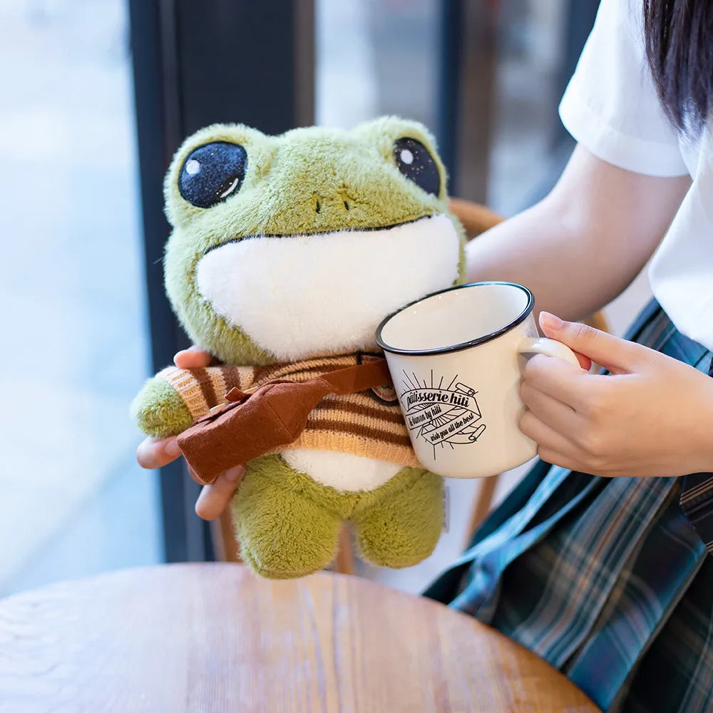 Swoakie: Adorable Frog Plush in Cozy Sweater Designs