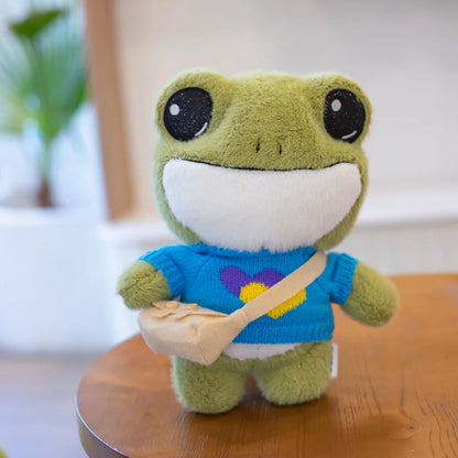 Swoakie: Adorable Frog Plush in Cozy Sweater Designs