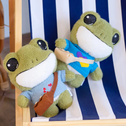 Swoakie: Adorable Frog Plush in Cozy Sweater Designs