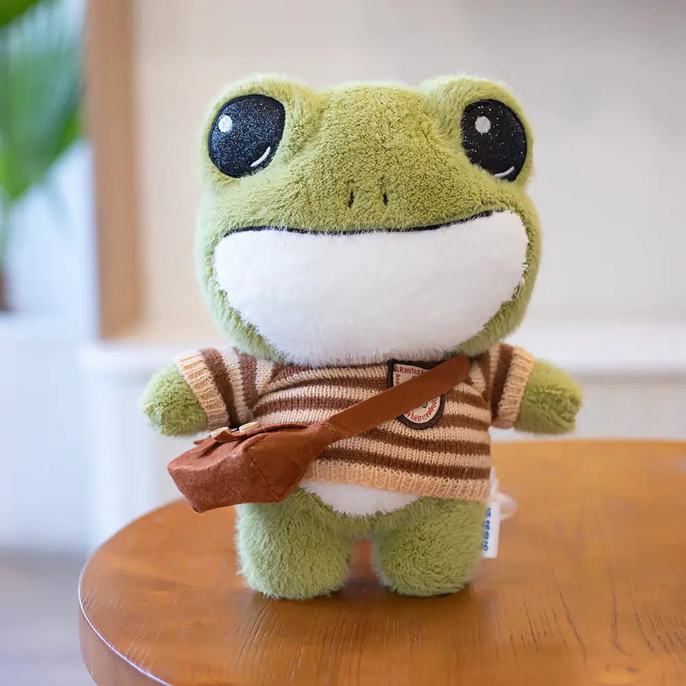 Swoakie: Adorable Frog Plush in Cozy Sweater Designs