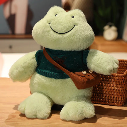 Froakie: Adorable Frog Plush in Cozy Sweater Designs and Shoulder Bags