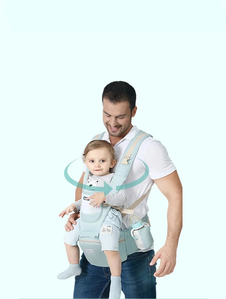 Snugara: Ergonomic Baby Carrier with Waist Section & Storage