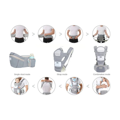 Snugara: Ergonomic Baby Carrier with Waist Section & Storage