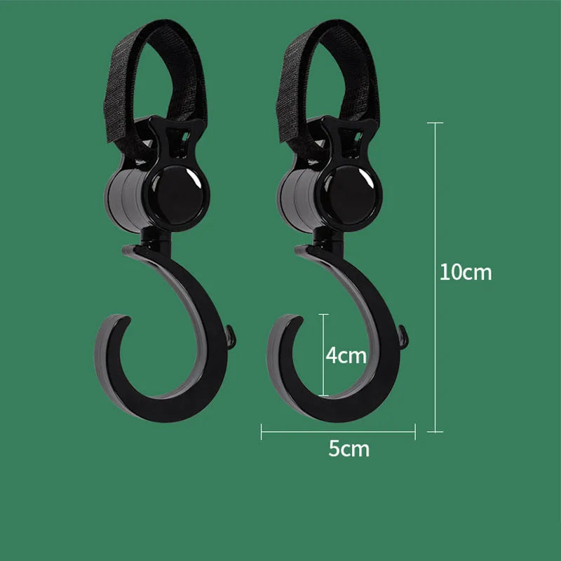 Mook: Sleek, All-Black Stroller Hook for Modern Parents