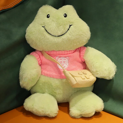 Froakie: Adorable Frog Plush in Cozy Sweater Designs and Shoulder Bags