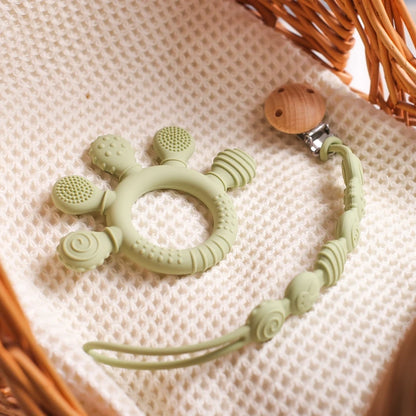 Chewwy Clip: Silicone Teething Ring with Clip for Soothing and Convenience