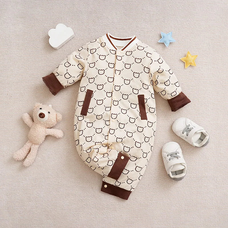 Monosy: Elegant Baby Romper with Chic Monogram Design