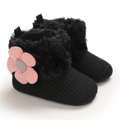 Muhz: Sleek, All-Black Baby Winter Boots with Straps