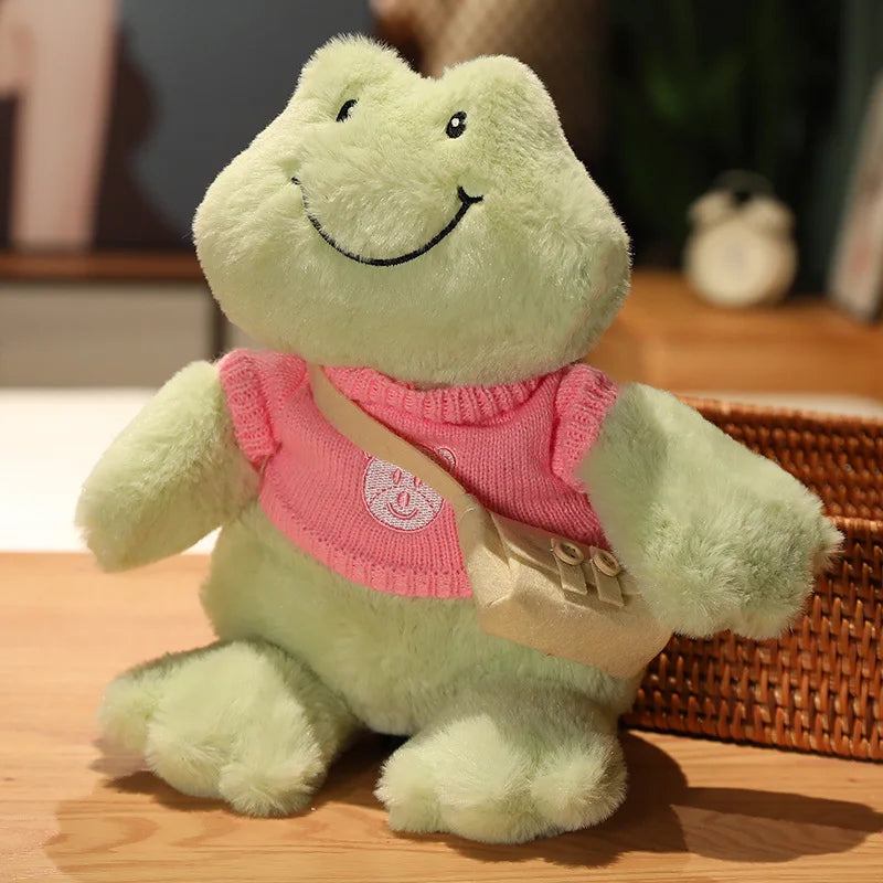 Froakie: Adorable Frog Plush in Cozy Sweater Designs and Shoulder Bags