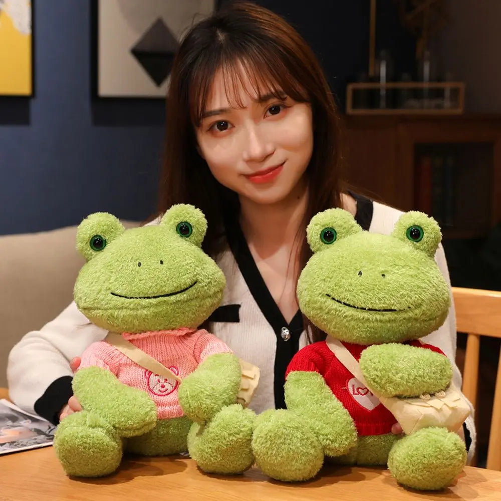 Boakie: Adorable Frog Plush in Cozy Sweater Designs