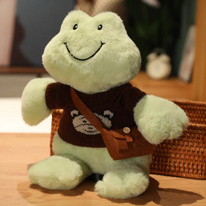 Froakie: Adorable Frog Plush in Cozy Sweater Designs and Shoulder Bags