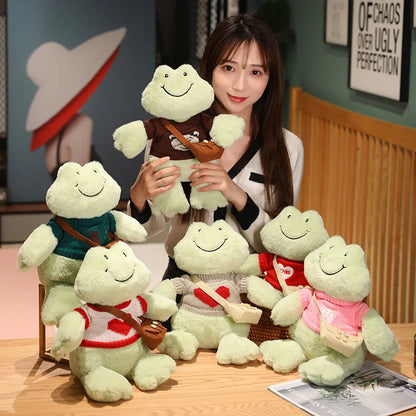 Froakie: Adorable Frog Plush in Cozy Sweater Designs and Shoulder Bags