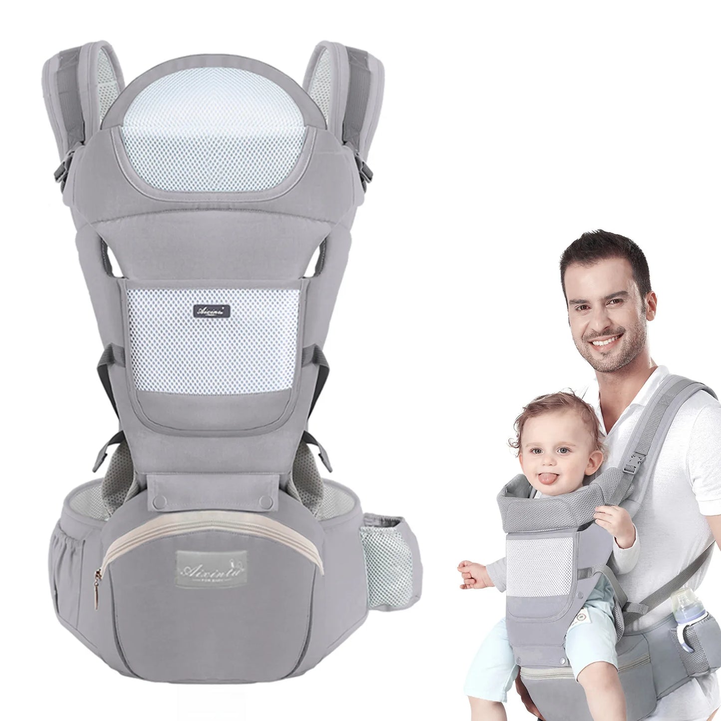 Snugara: Ergonomic Baby Carrier with Waist Section & Storage