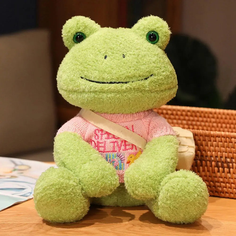 Boakie: Adorable Frog Plush in Cozy Sweater Designs