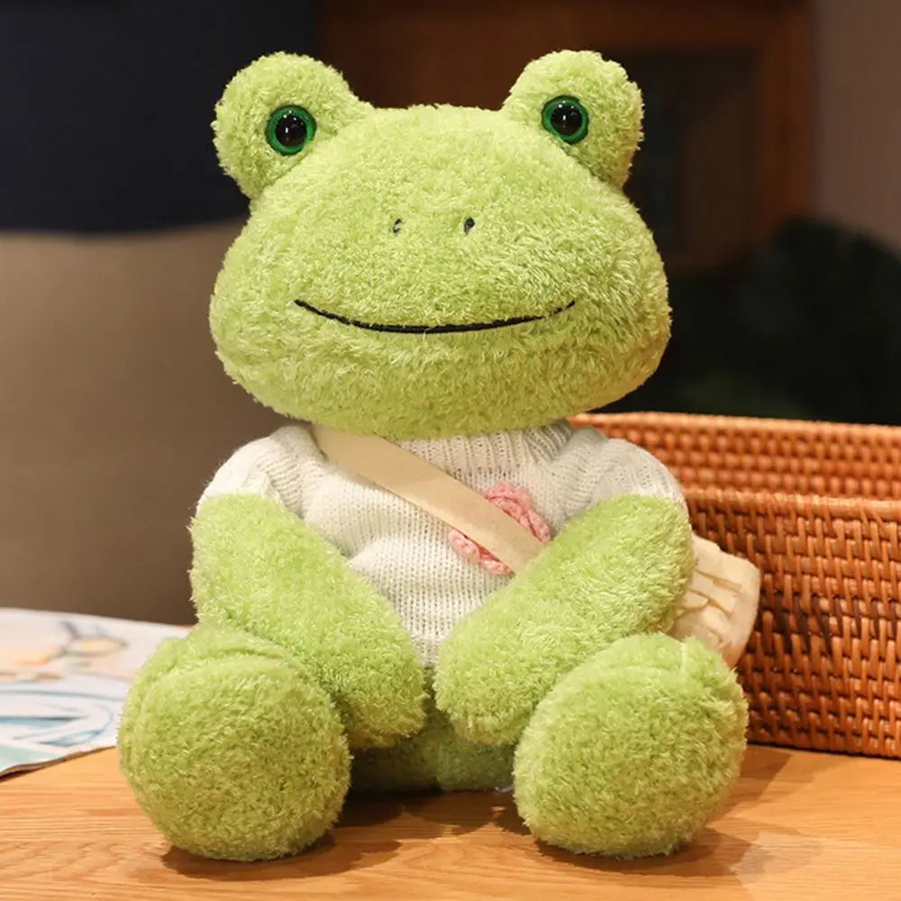 Boakie: Adorable Frog Plush in Cozy Sweater Designs