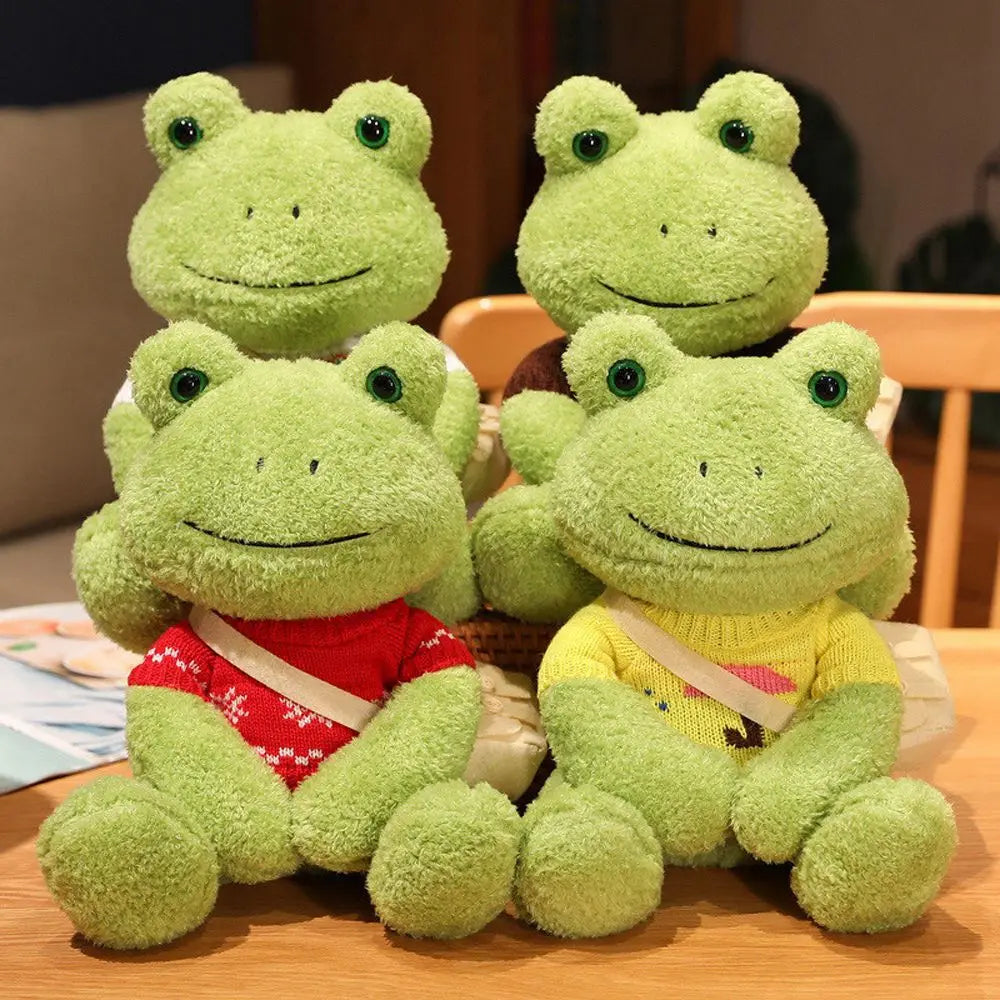 Boakie: Adorable Frog Plush in Cozy Sweater Designs