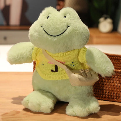 Froakie: Adorable Frog Plush in Cozy Sweater Designs and Shoulder Bags