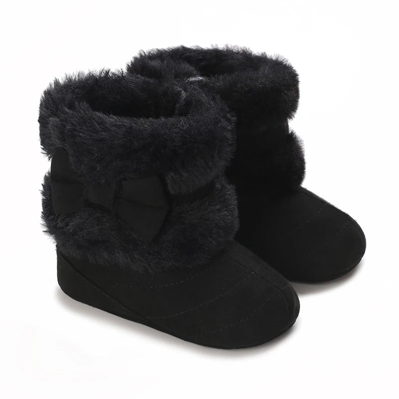 Muhz: Sleek, All-Black Baby Winter Boots with Straps