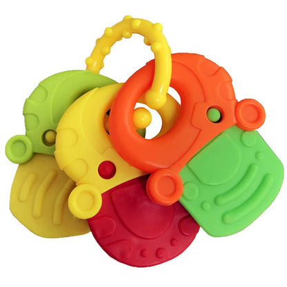 Fruitzy: "Fruit-Themed Silicone Teething Rattle for Soothing and Stimulating Baby Playtime