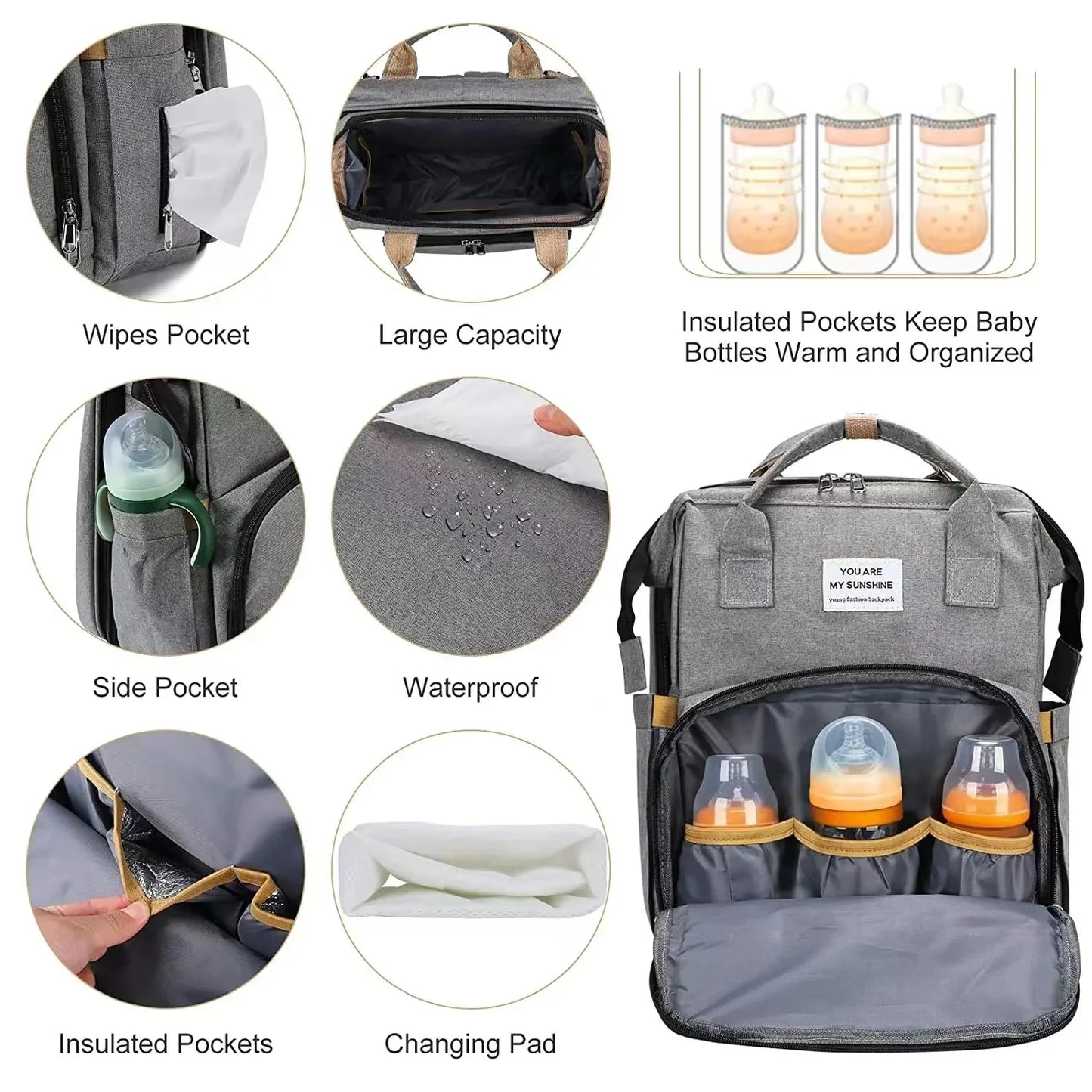 Parenzo: Multi-Function Diaper Bag and Baby Crib