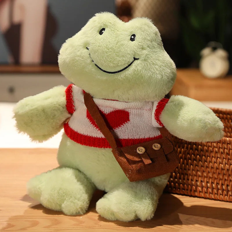 Froakie: Adorable Frog Plush in Cozy Sweater Designs and Shoulder Bags