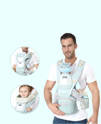 Snugara: Ergonomic Baby Carrier with Waist Section & Storage