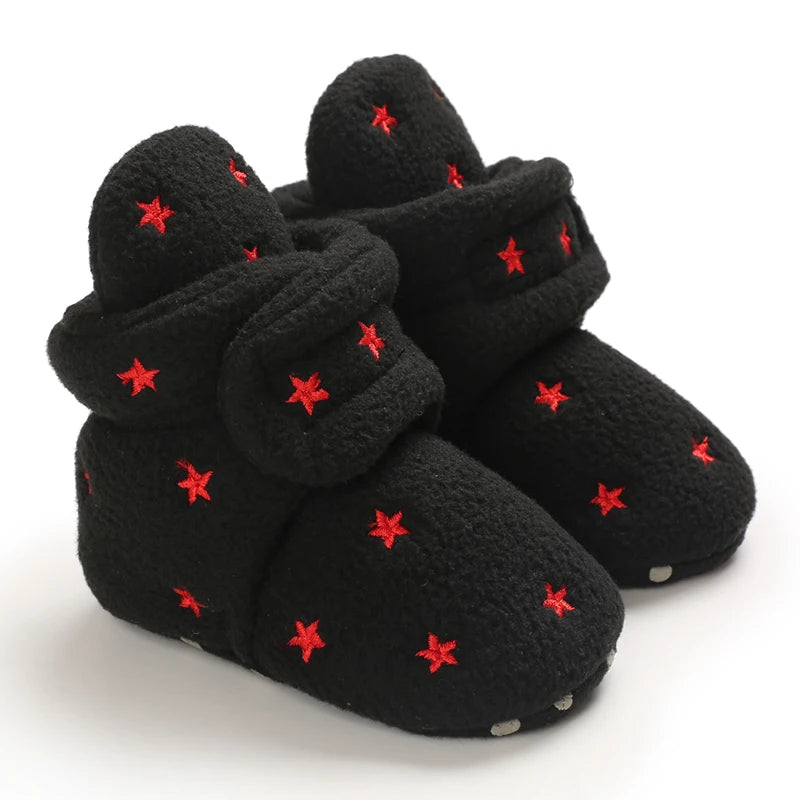 Muhz: Sleek, All-Black Baby Winter Boots with Straps