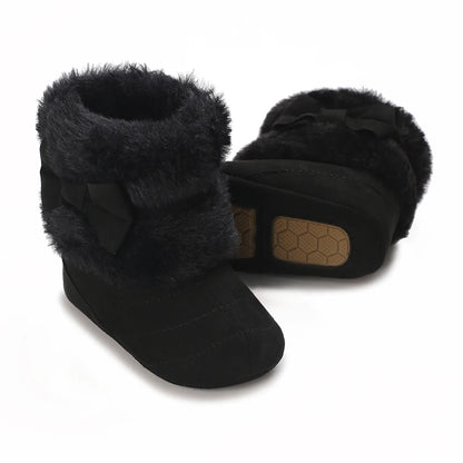 Muhz: Sleek, All-Black Baby Winter Boots with Straps