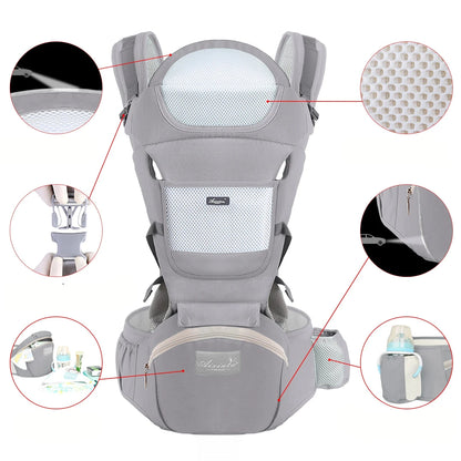 Snugara: Ergonomic Baby Carrier with Waist Section & Storage